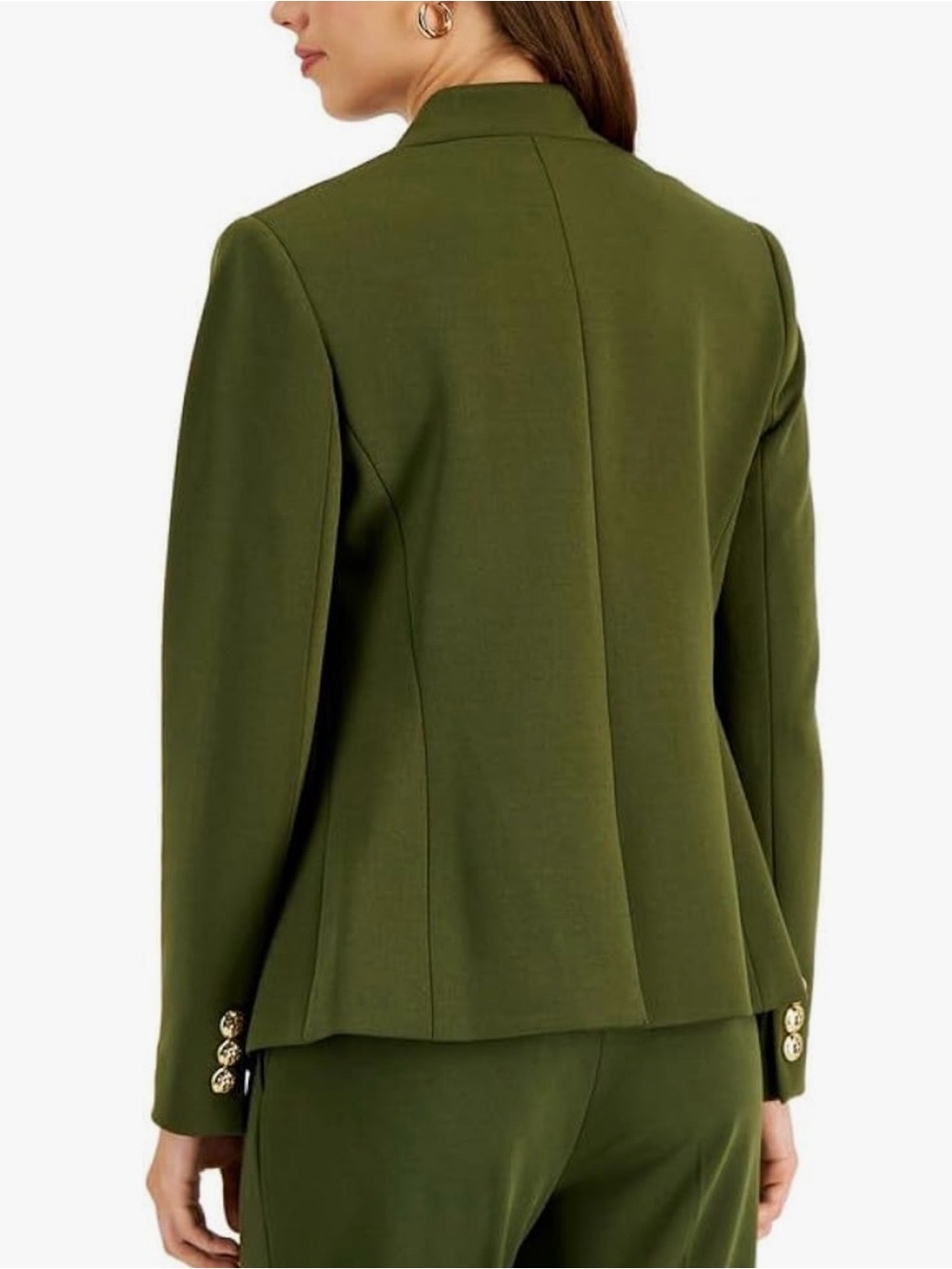Women Tahari ASL Olive green pant suit 14/16 - Picture 4 of 8